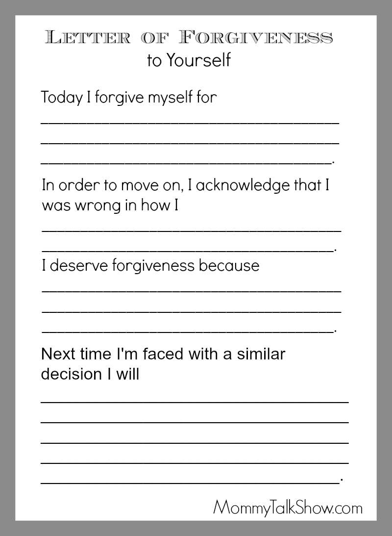 Forgiveness Activity For Adults