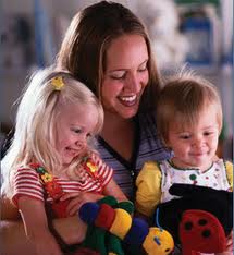 Nanny playing with kids