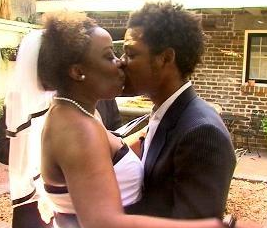 Wedding kiss, African American wedding, Joyce Brewer wedding