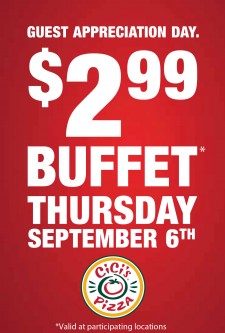 cici's pizza buffet, cici's pizza national guest appreciation, cici's discount, cici's promotion, Atlanta cici's pizza