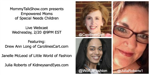 special needs kids, caroline's cart, kidneys and eyes, world of little fashion, fashion for little people