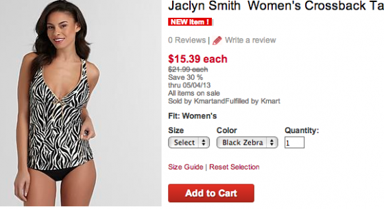 Kmart tankini, Jaclyn Smith Tankini