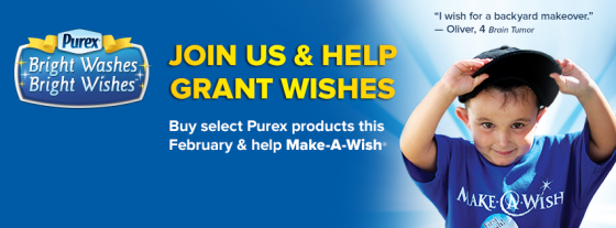 Your Purex Detergent and Fabric Softener Purchase Supports Make-A-Wish Feb. 1-28, 2014