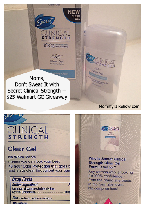 Moms, Don't Sweat It with Secret Clinical Strength + $25 Walmart Gift Card Giveaway ~ MommyTalkShow.com