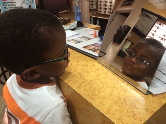 Child in eyeglasses