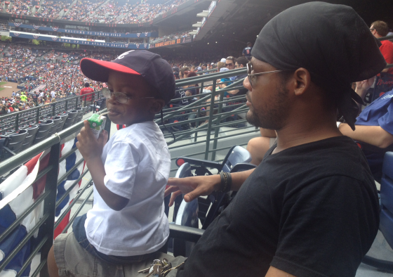 A.J. & Daddy at Braves Game