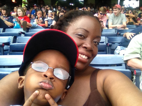 A.J. and Mommy at Braves Game