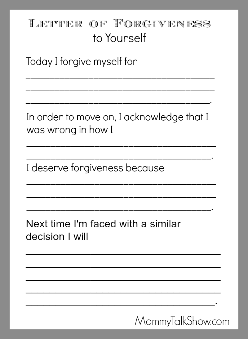 Forgiveness Letter Template