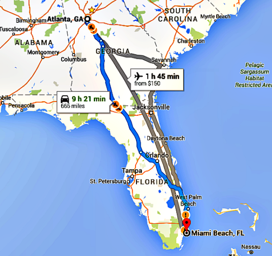 map atlanta to miami        <h3 class=