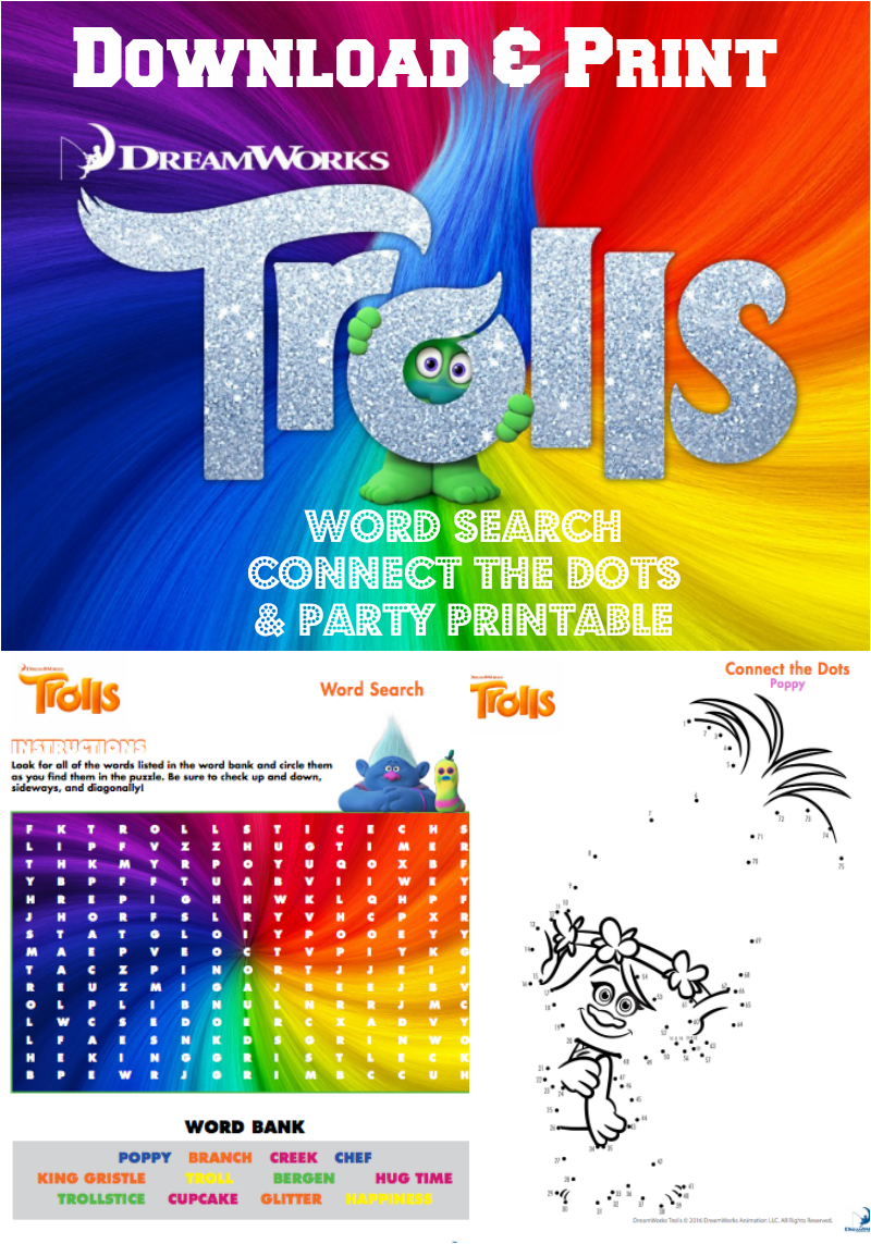 Trolls Party Printable