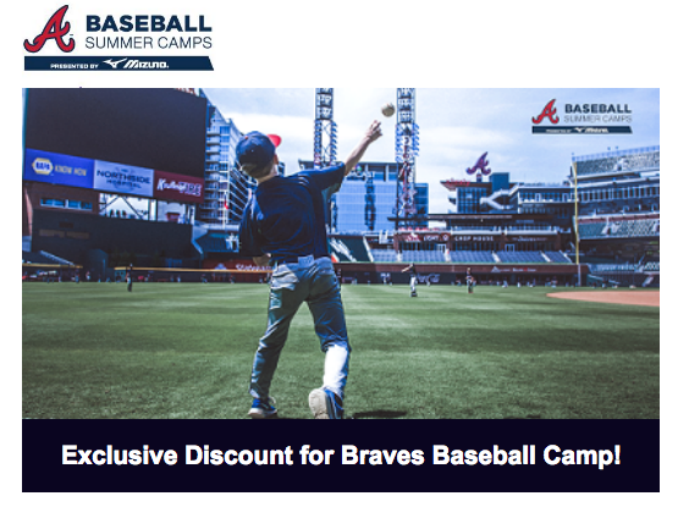  Atlanta Braves Summer Camp + Savings Code to Register