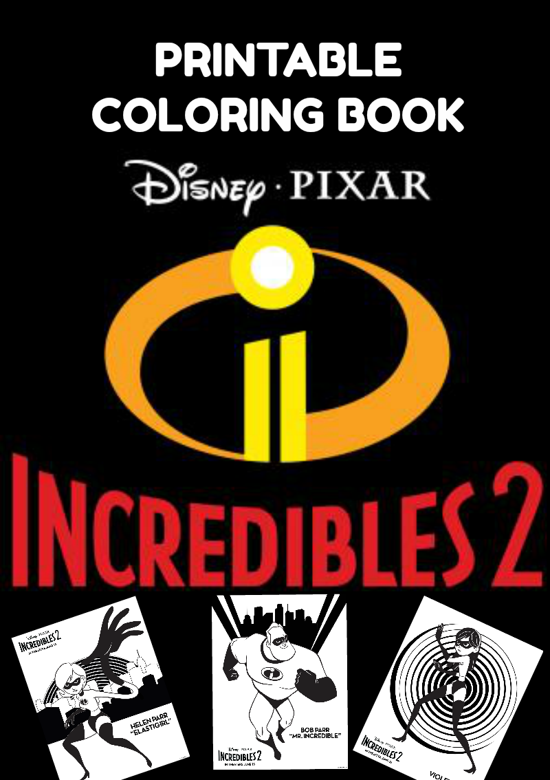 Download & Print: Free Incredibles 2 Character Coloring Book