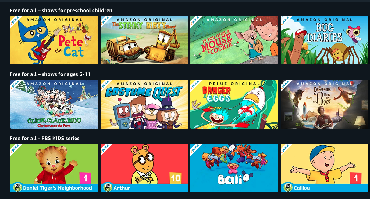 Guilt Free Screen Time While School is Out Amazon Prime Kids Shows Are Free